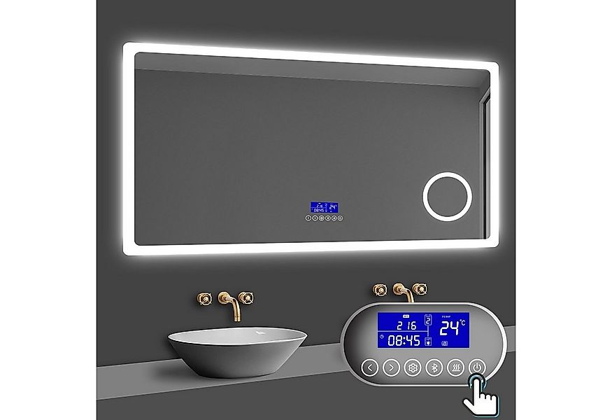 duschspa Badspiegel 80-160 cm Uhr, Beschlagfrei, 3xSchminkspiegel Kalt/Neut günstig online kaufen