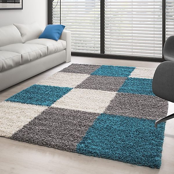 Carpettex Hochflor-Teppich Kariert Design, Läufer, Höhe: günstig online kaufen
