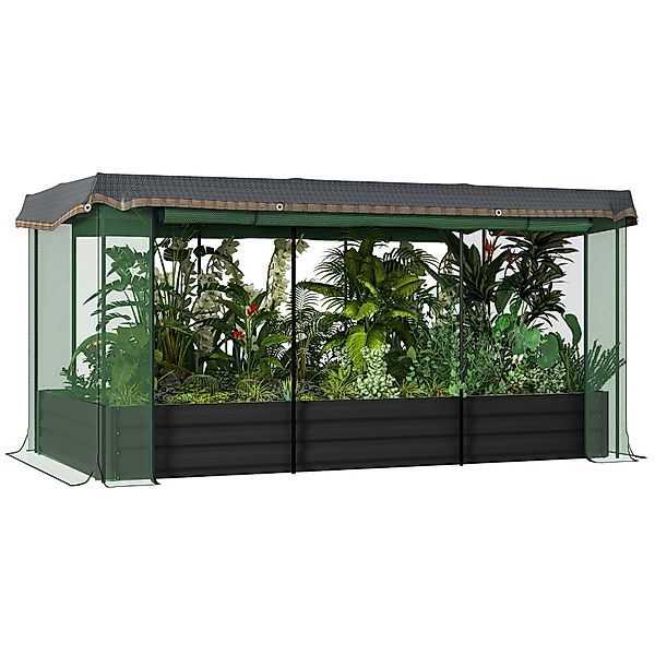 Outsunny Hochbeet Stahl Pflanzkasten, Blumenkasten mit günstig online kaufen