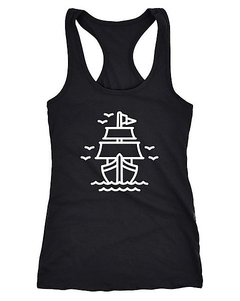Neverless Tanktop Damen Tank-Top Schiffchen Schiff Segelschiff Racerback günstig online kaufen