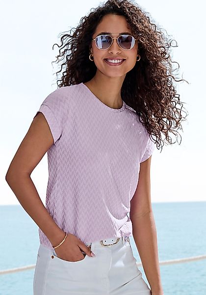 Vivance Kurzarmshirt mit modischem Jacquard-Muster aus günstig online kaufen