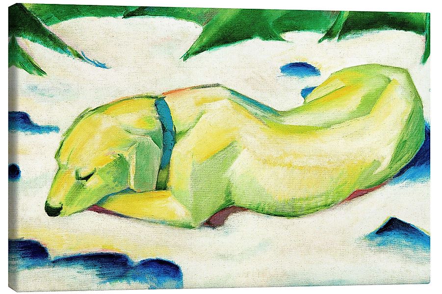 Posterlounge Wandbild Liegender Hund im Schnee, günstig online kaufen