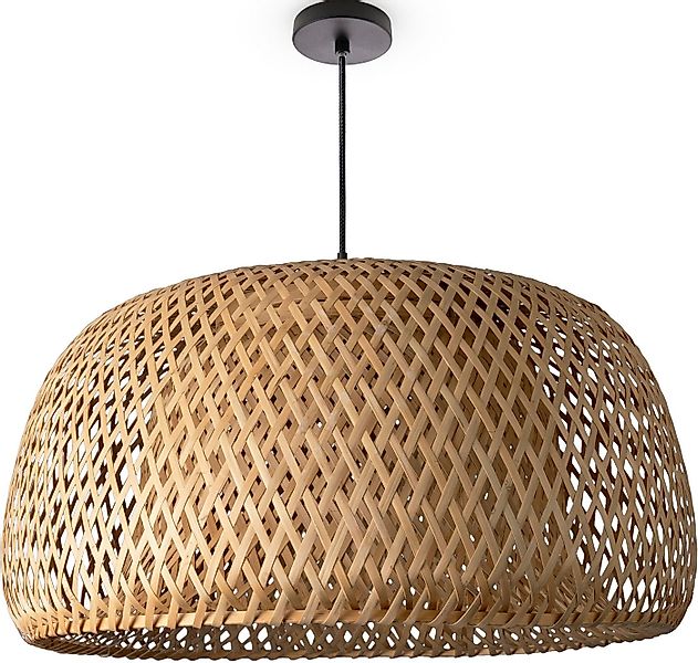 Paco Home Pendelleuchte PESA, ohne Leuchtmittel, Bambus Korblampen Hängeleu günstig online kaufen