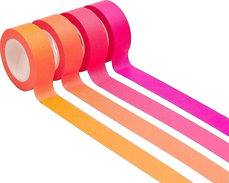 Rico Design Klebeband Tape-Set Neon Rottöne 4 Stück günstig online kaufen