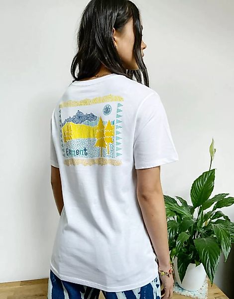 Element – Walk About – T-Shirt in Weiß mit Print hinten günstig online kaufen