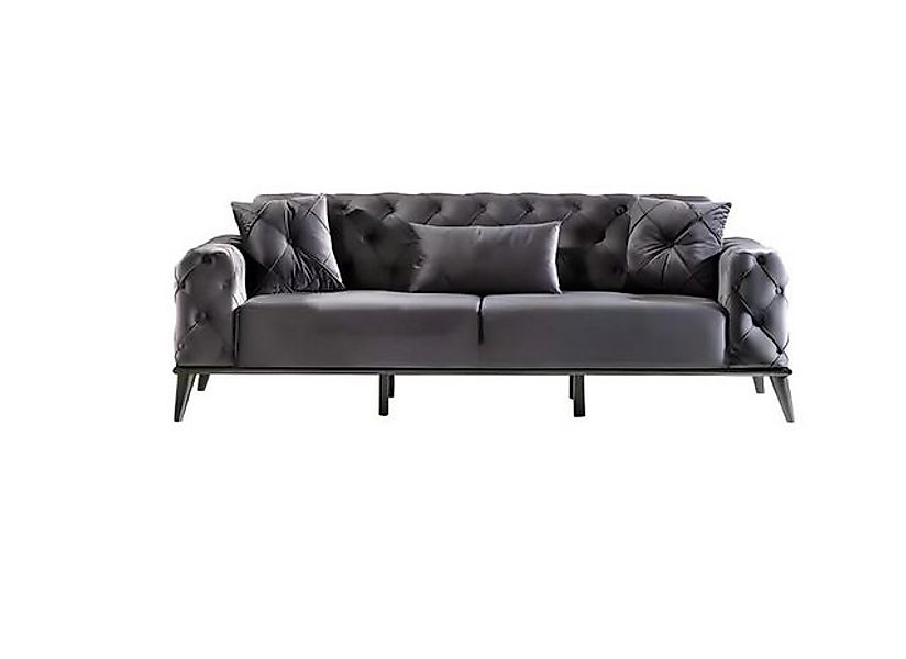 JVmoebel 3-Sitzer Sofa 3-Sitzer Schwarz Wohnzimmer Moderne Couchen Sofas Po günstig online kaufen