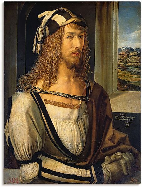 Artland Leinwandbild »Selbstbildnis mit Landschaft. 1498« Porträts 1 Stk. t günstig online kaufen