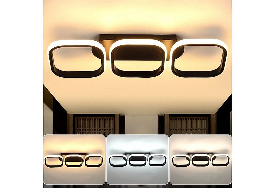 ibettertec Deckenleuchten 3-Farbige Decken-Lampe Dimmbar LED Deckenleuchte, günstig online kaufen