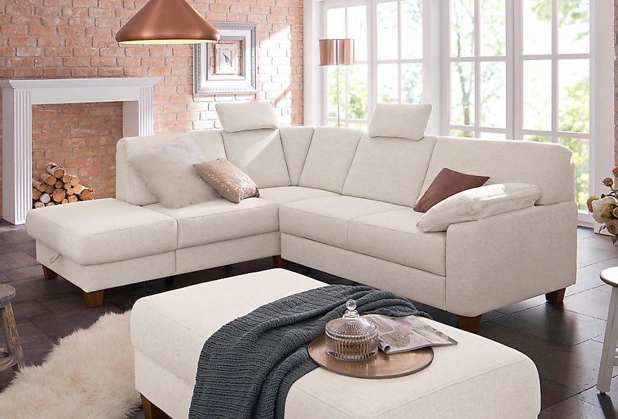 Home affaire Ecksofa »Belfort L-Form«, mit Federkern, wahlweise mit Bettfun günstig online kaufen