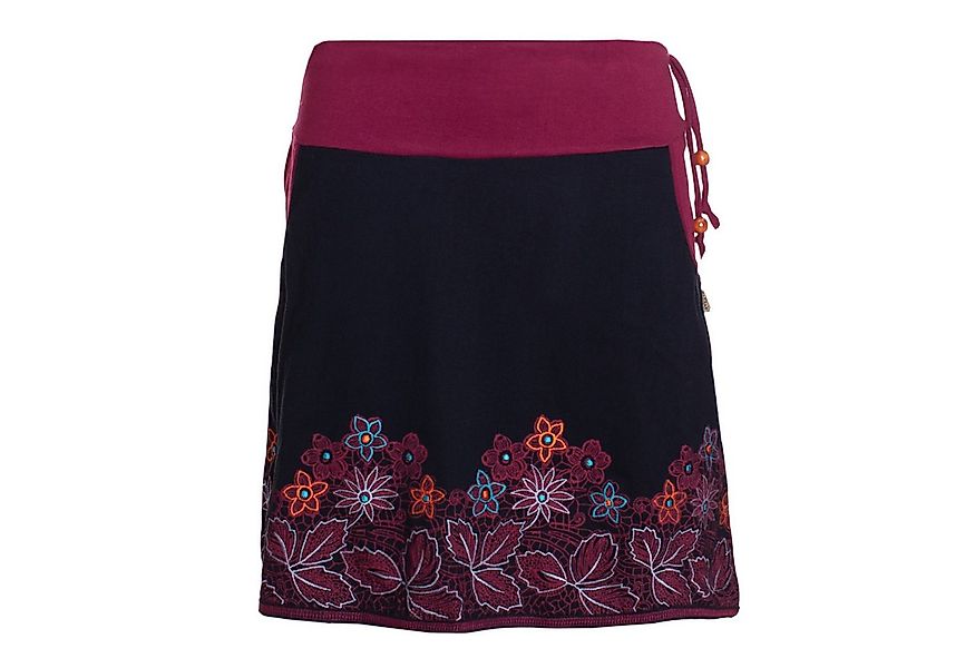 Vishes Minirock Blumen-Muster breiter Bund mit Kordel-Zug und Taschen mit S günstig online kaufen