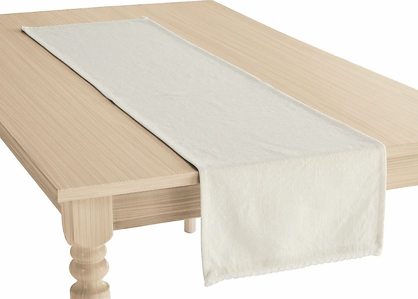 OTTO home Tischläufer "Elyna" uni, mit schöner Spitze, weiche Haptik, leich günstig online kaufen