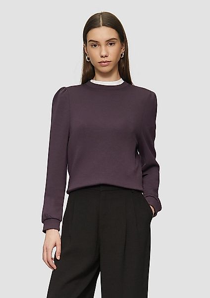 QS Sweatshirt Sweatshirt Viskosemix-Sweatshirt mit Puffärmeln günstig online kaufen