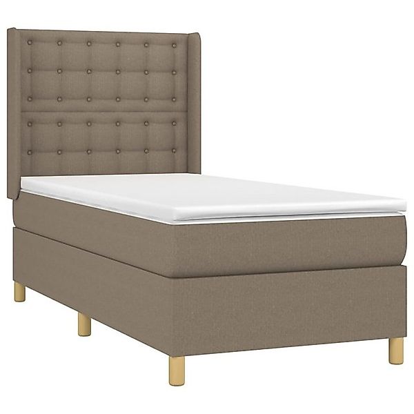 vidaXL Bett Boxspringbett mit Matratze & LED Taupe 80x200 cm Stoff günstig online kaufen