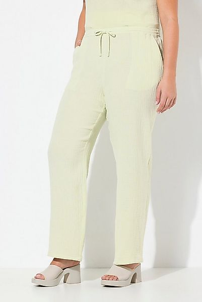 Ulla Popken Schlupfhose Musselin-Schlupfhose Rose weites Bein Elastikbund günstig online kaufen