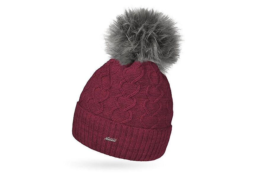 Neverless Bommelmütze Damen Strick-Mütze Fell-Bommel Kunstfell Bommelmütze günstig online kaufen