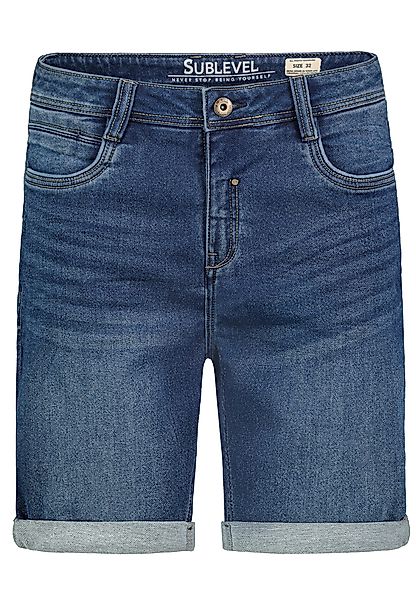 SUBLEVEL Jeansshorts im Used-Look mit umgeschlagenem günstig online kaufen
