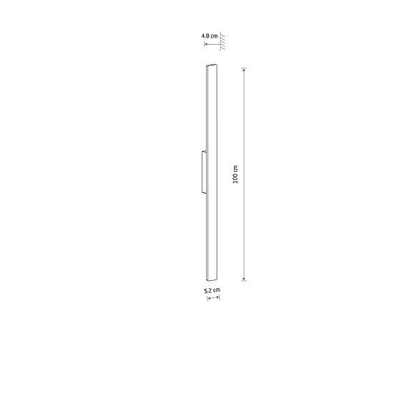 LED-Wandleuchte Demi M, schwarz, Alu, Höhe 100 cm, IP54 günstig online kaufen