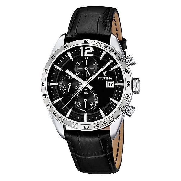 Festina Chronograph F16760-4 Schwarz Lederband 43,5 günstig online kaufen