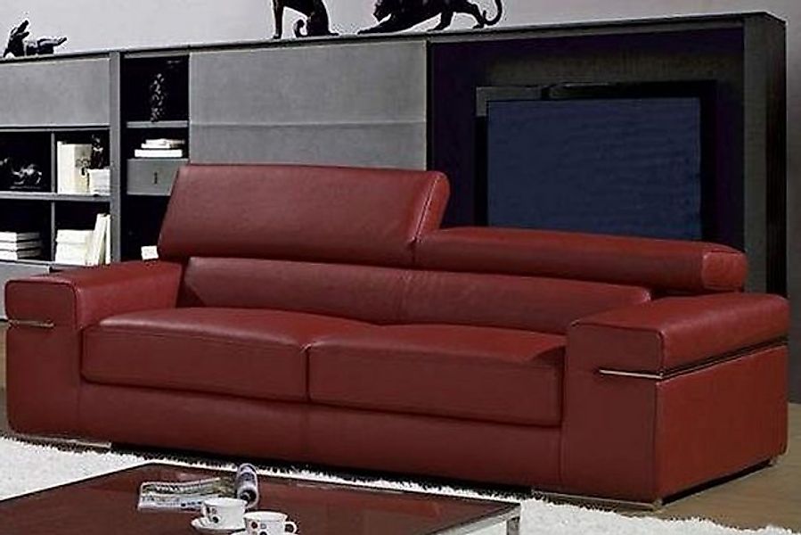 JVmoebel Sofa Beiger Polster 3-Sitzer Leder Sofas Couchen Sitz Design Club günstig online kaufen