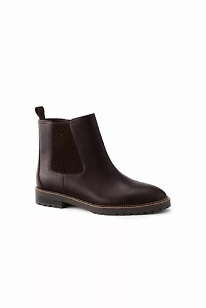 Chelsea-Boots mit Profilsohle, Damen, Größe: 42.5 Normal, Braun, Leder, by günstig online kaufen