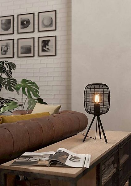 EGLO Tischleuchte RINROE Tischlampe,Stahl, E27, IP20, Wohnzimmerlampe, Flur günstig online kaufen