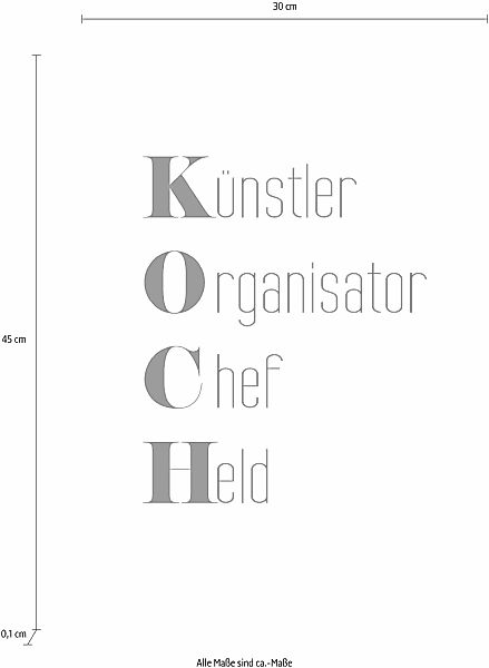 queence Wanddekoobjekt "KOCH", Stahlschild, Blechschild, Spruch, Witzig, Wa günstig online kaufen
