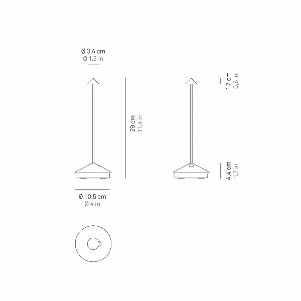 Zafferano Pina 3K Akku-Tischlampe IP54 sand günstig online kaufen