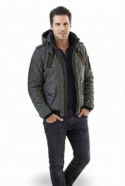 Sky Rebel Winterjacke Herren Winter-Blouson im Aviator-Design mit Woll-Ante günstig online kaufen