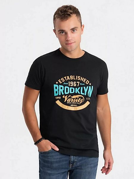 OMBRE Print-Shirt Herren-T-Shirt aus Baumwolle mit College-Aufdruck günstig online kaufen