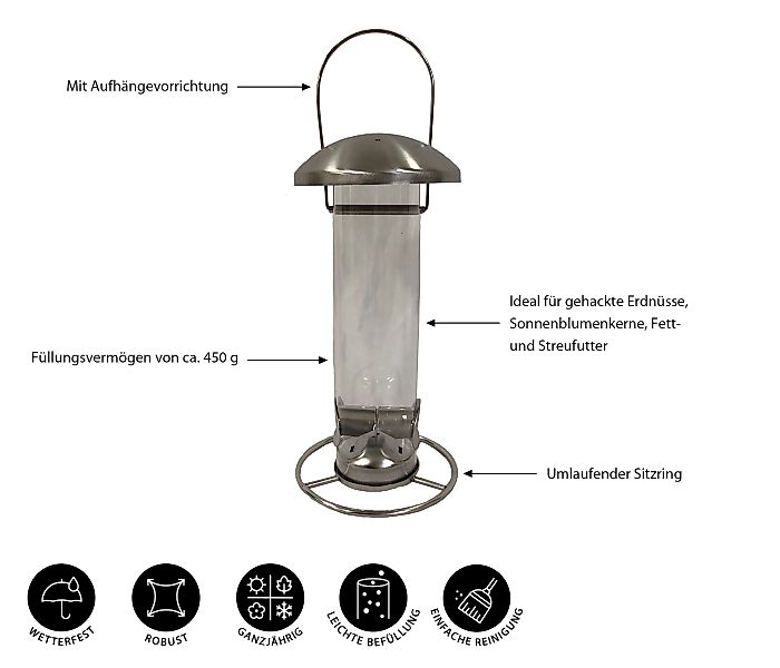Dehner Vogelhaus Futtersäule Casetta, 28 x günstig online kaufen