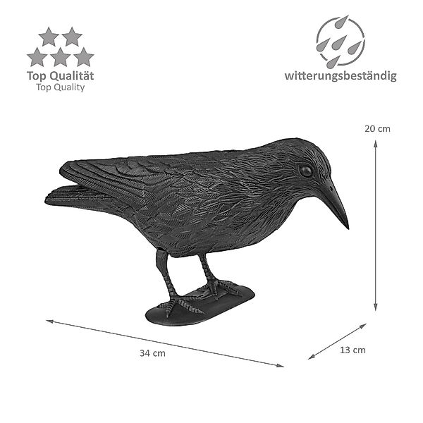 Wellgro Gartenfigur 4 x Vogelschreck Krähe günstig online kaufen