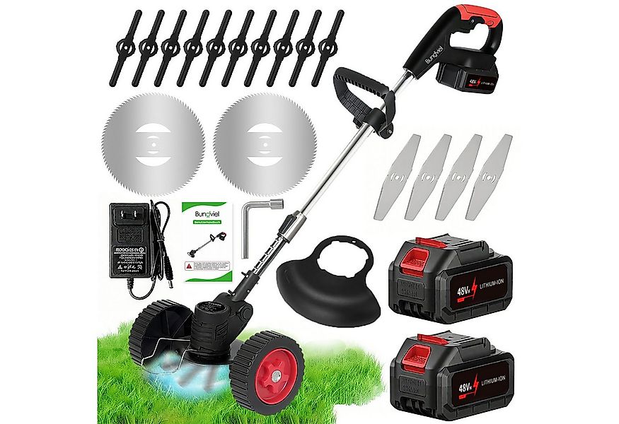 Bundviel Elektrorasenmäher Akku-Rasentrimmer, Batteriebetriebener Rasentrim günstig online kaufen