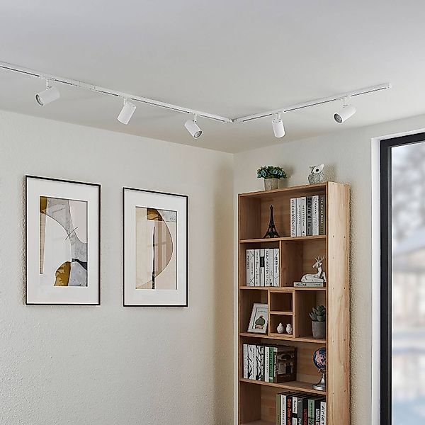 Lindby 1-Phasen-Schienensystem Linaro, GU10, weiß, 5-flammig günstig online kaufen
