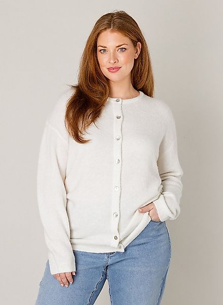 Base Level Curvy Cardigan Yulia mit Woll-Anteil und Knopfleiste günstig online kaufen