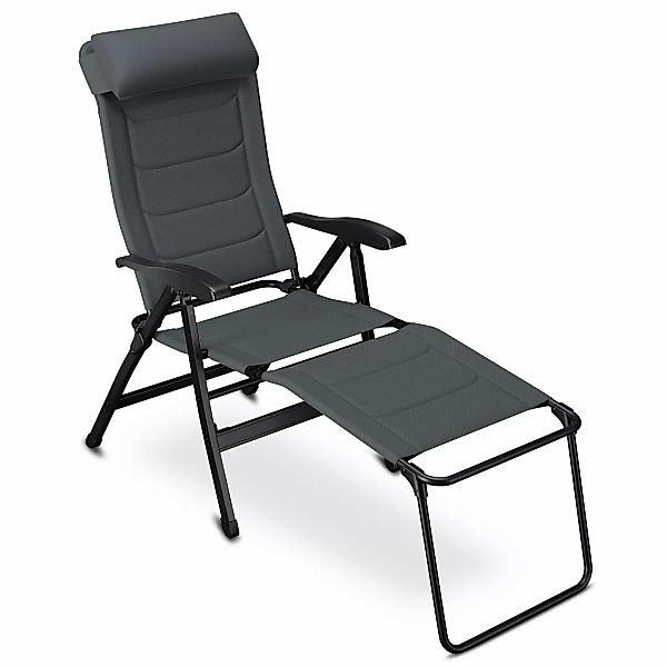 Klappstuhl gepolstert »Camping 3D-Mesh« mit Beinauflage, grau günstig online kaufen