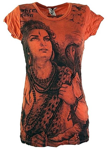 Guru-Shop T-Shirt Sure T-Shirt Shiva - orange Goa Style, alternative Beklei günstig online kaufen
