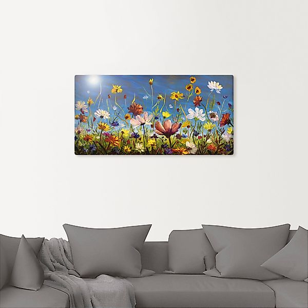 Artland Wandbild "Wildblumenwiese blauer Himmel", Blumenwiese, (1 St.), als günstig online kaufen