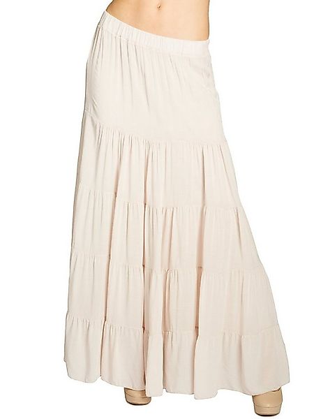 Caspar Faltenrock RO020 langer eleganter Damen Maxi Sommer Rock Maxirock - günstig online kaufen