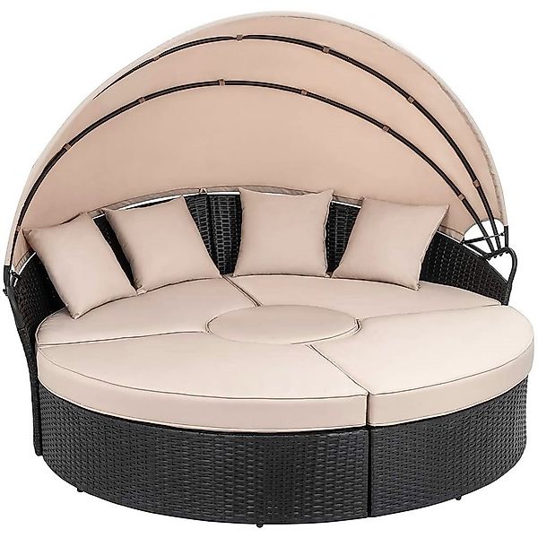 Feel2Home Sonneninsel Polyrattan Sonneninsel 180cm Gartenmuschel günstig online kaufen