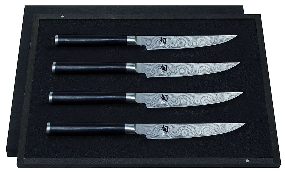 KAI Shun Classic 4-teiliges Steakmesser-Set 12 cm - Damaststahl - Griff Pak günstig online kaufen