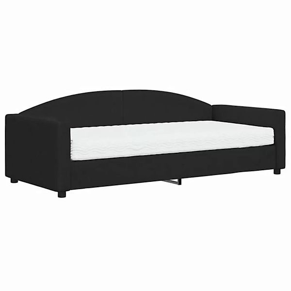 vidaXL Bett Tagesbett mit Matratze Schwarz 90x200 cm Stoff günstig online kaufen