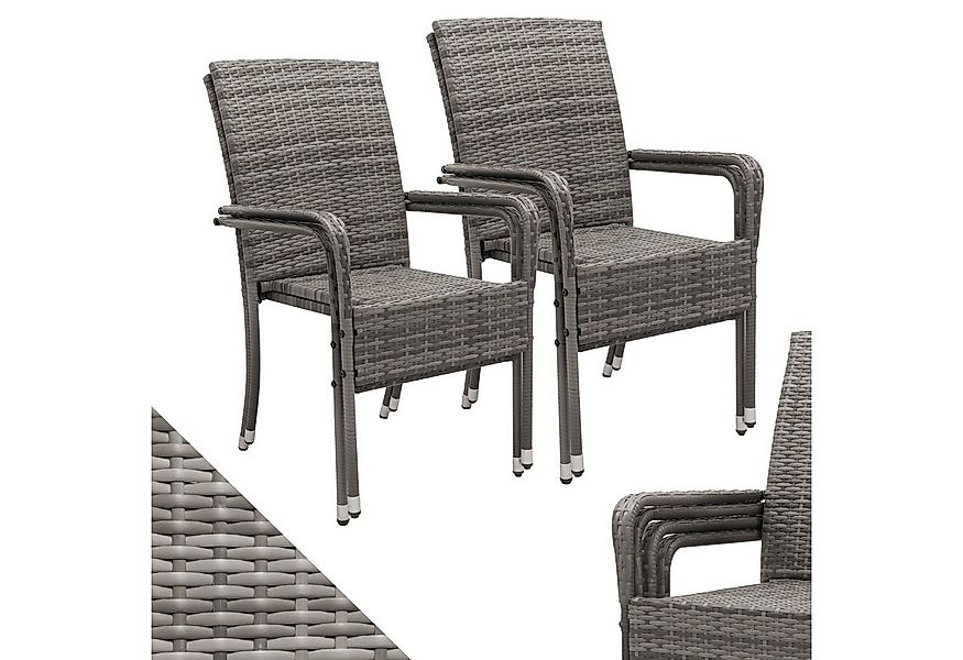 Juskys Gartenstuhl Yoro (4 St), stapelbar, modern, leicht und stabil günstig online kaufen