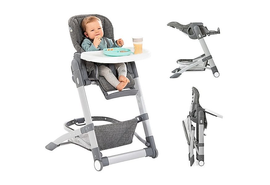 Hauck Hochstuhl Grow Up - Melange Grey, Babystuhl & Babyliege ab Geburt mit günstig online kaufen