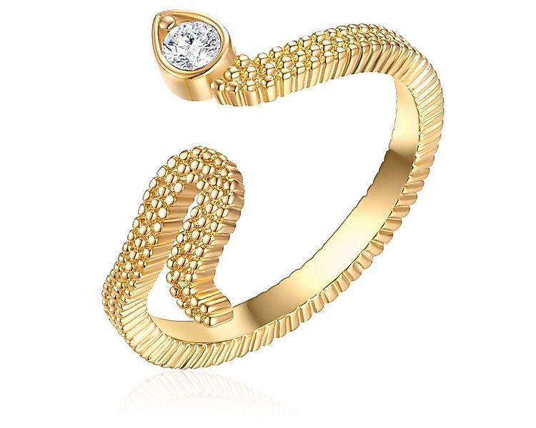 Lulu & Jane Fingerring Schlange gelbgold, verziert mit Kristallen von Swaro günstig online kaufen
