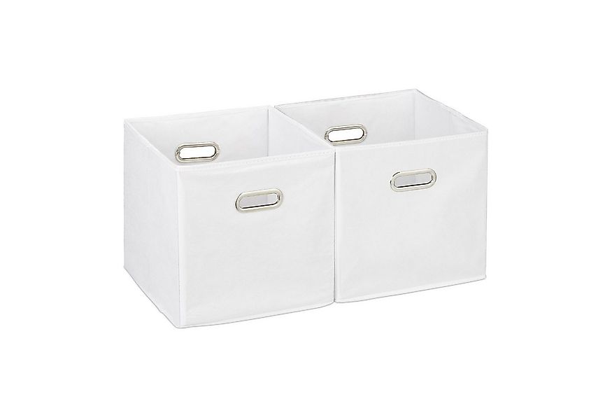 relaxdays Aufbewahrungsbox 6 x Aufbewahrungsbox Stoff weiß günstig online kaufen