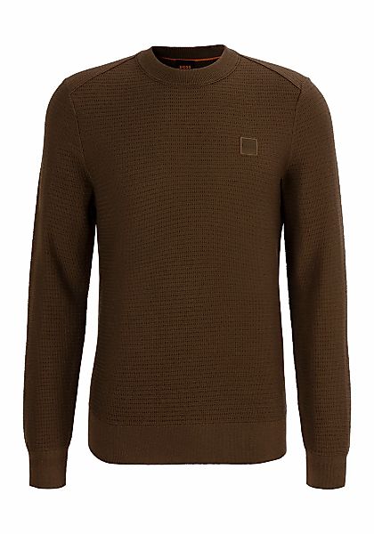 BOSS ORANGE Strickpullover "Anion", mit Label-Kontraststreifen innen am Aus günstig online kaufen