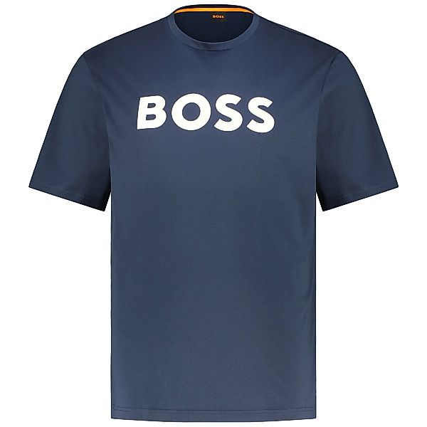 BOSS T-Shirt mit Label-Print Farbe dunkelblau Größe: 6XL günstig online kaufen