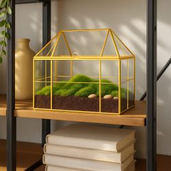 relaxdays Gewächshaus Pflanzenterrarium aus Glas Hausform, günstig online kaufen