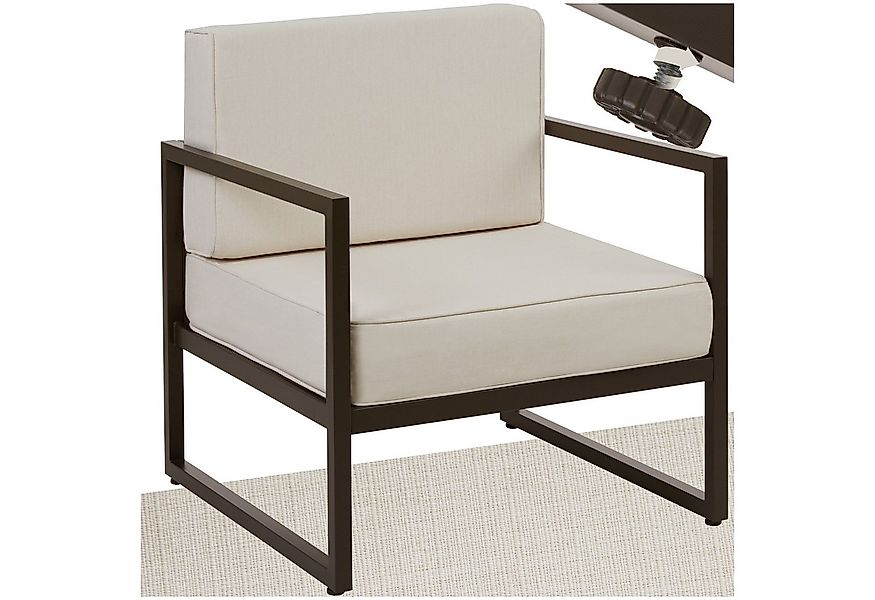 tectake Gartenstuhl Garten-Loungesessel (Set., 1 St), Pulverbeschichtetes S günstig online kaufen