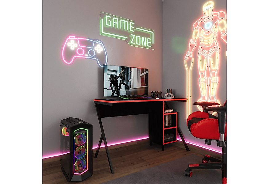 BDR Smart Home Art Schreibtisch Meruda Schreibtisch mit Metallfüßen Schwarz günstig online kaufen